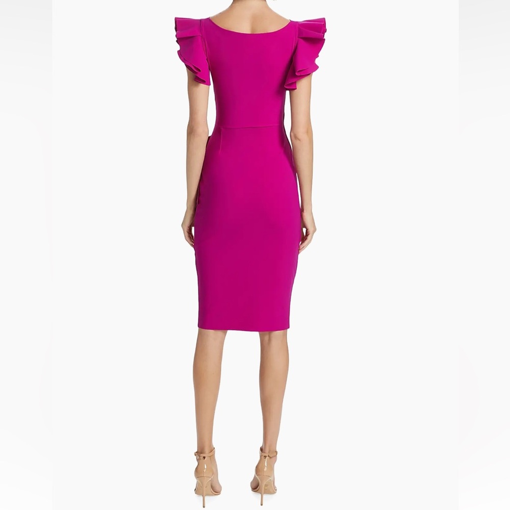 Chiara Boni La Petite Robe Beaurisse Ruffled Sheath Dress NWT Size 6 - Picture 4 of 8